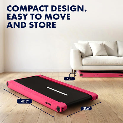 2-In-1 Walking Pad Treadmill with Vibration Plates, Compact under Desk Walking Pad with Remote Control, LED Display, Non-Slip Belt, Quiet 1.0HP Motor for Home or Office Workout (Pinks)