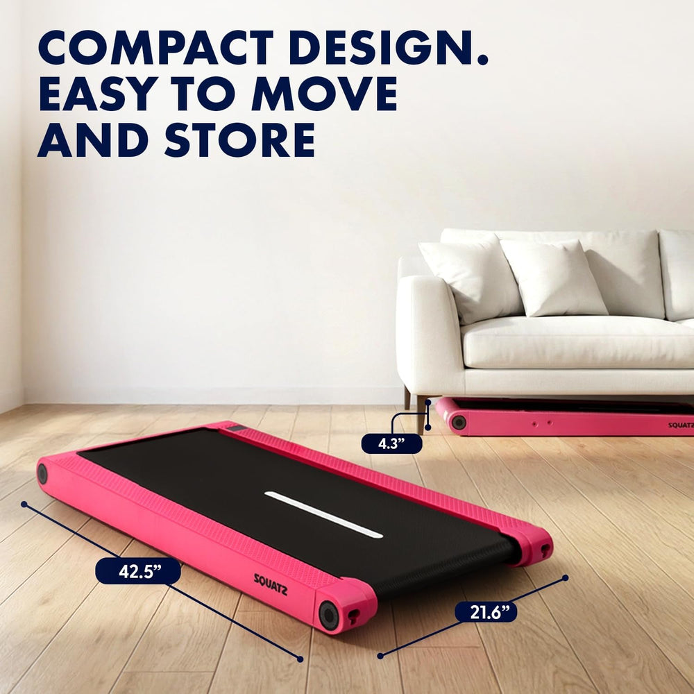 2-In-1 Walking Pad Treadmill with Vibration Plates, Compact under Desk Walking Pad with Remote Control, LED Display, Non-Slip Belt, Quiet 1.0HP Motor for Home or Office Workout (Pinks)