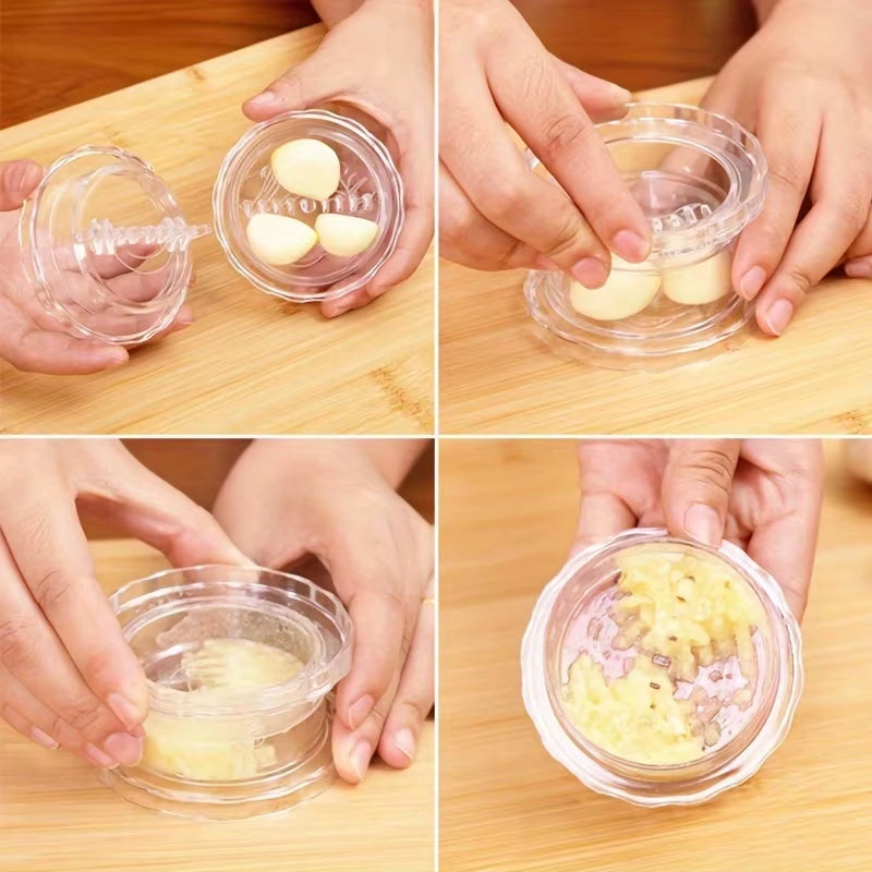 Manual Portable Garlic Crusher - Twist Kitchen Gadget for Effortless Garlic and Ginger Crushing, Easy to Use and Clean (Set of 1 or 2)