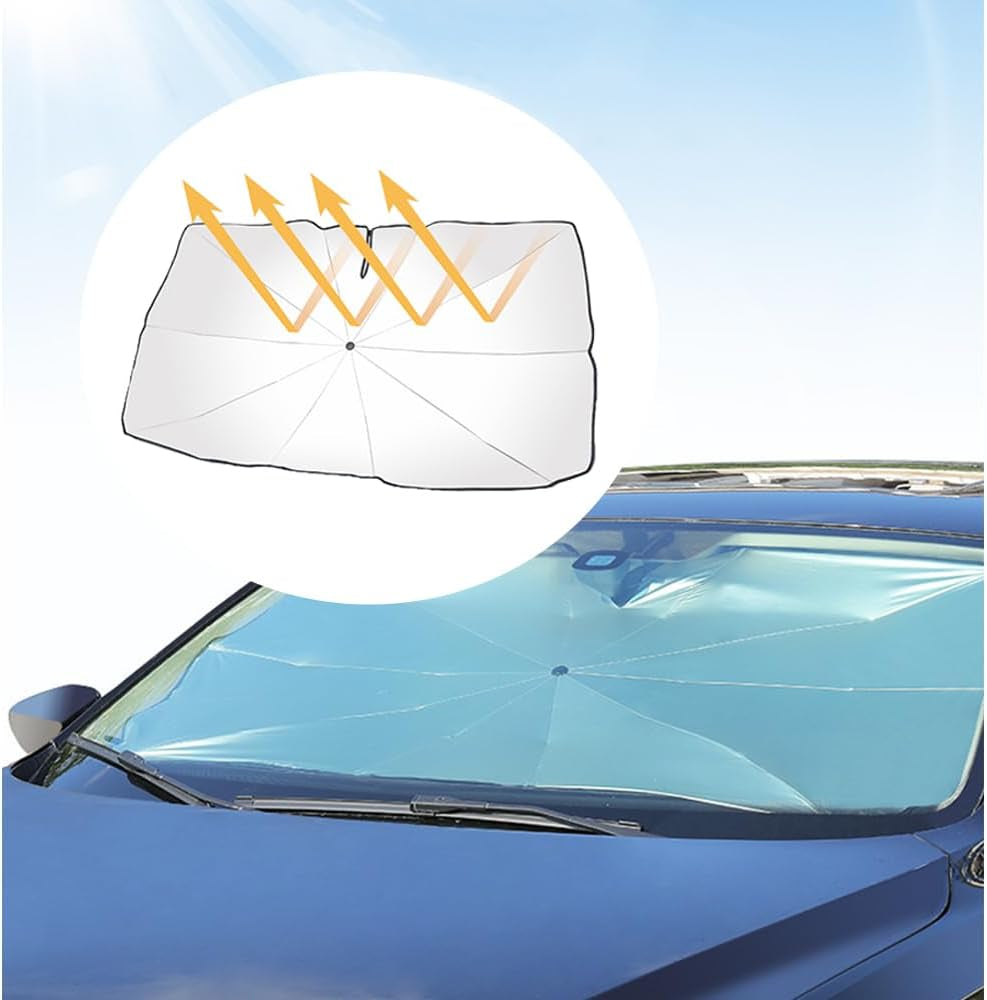 [2026 Upgrade] Car Windshield Sun Shade,Foldable Car Shade Umbrella for Blocking Sunlight & Insulating Heat,Portable Windshield Cover Sun Shades Cars Accessories for Cars Suvs (L: 57.09"X33.46")