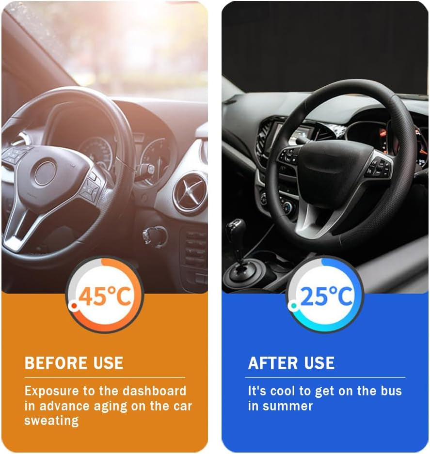 [2026 Upgrade] Car Windshield Sun Shade,Foldable Car Shade Umbrella for Blocking Sunlight & Insulating Heat,Portable Windshield Cover Sun Shades Cars Accessories for Cars Suvs (L: 57.09"X33.46")